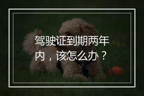 驾驶证到期两年内，该怎么办？
