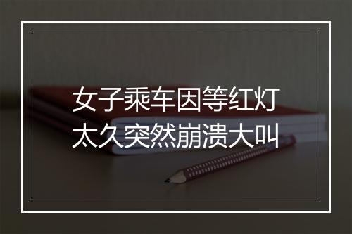 女子乘车因等红灯太久突然崩溃大叫