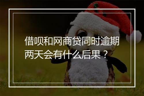 借呗和网商贷同时逾期两天会有什么后果？