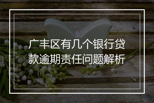 广丰区有几个银行贷款逾期责任问题解析