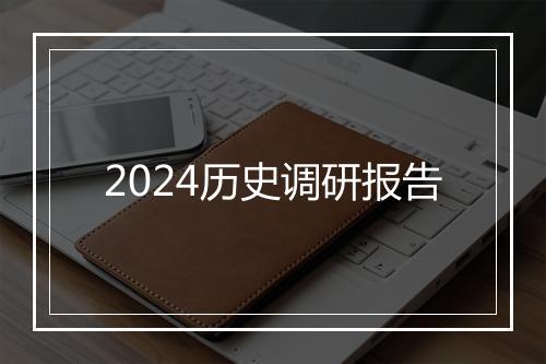 2024历史调研报告