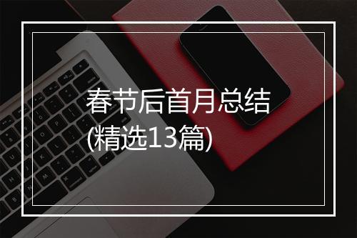 春节后首月总结(精选13篇)