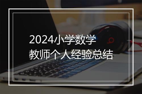 2024小学数学教师个人经验总结