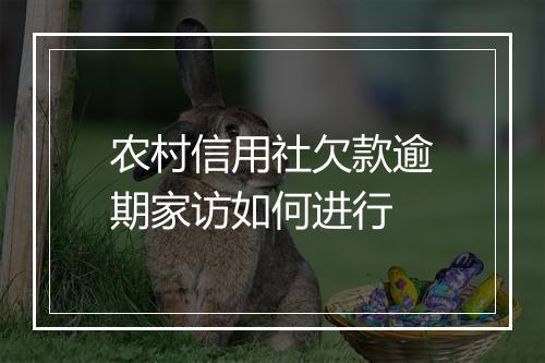 农村信用社欠款逾期家访如何进行