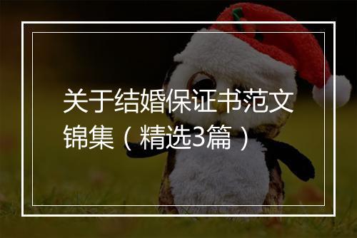 关于结婚保证书范文锦集（精选3篇）