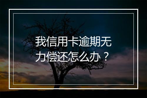 我信用卡逾期无力偿还怎么办？