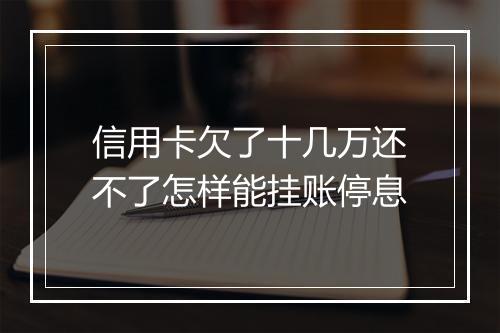 信用卡欠了十几万还不了怎样能挂账停息