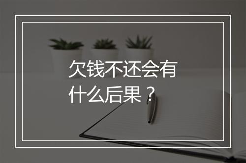 欠钱不还会有什么后果？