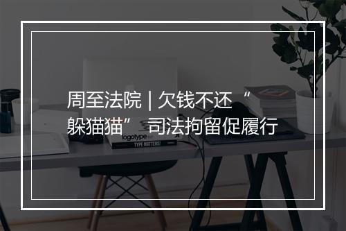 周至法院 | 欠钱不还“躲猫猫” 司法拘留促履行