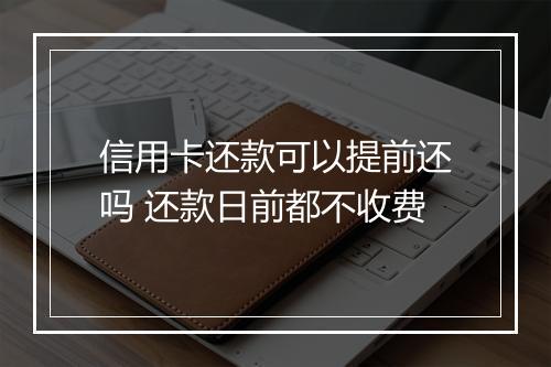 信用卡还款可以提前还吗 还款日前都不收费