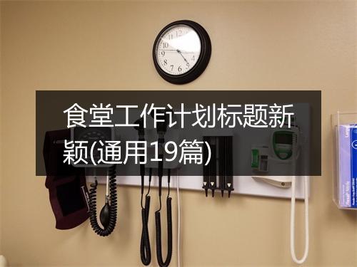 食堂工作计划标题新颖(通用19篇)