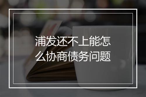 浦发还不上能怎么协商债务问题