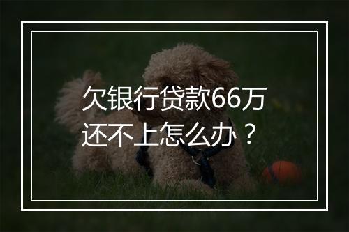 欠银行贷款66万还不上怎么办？