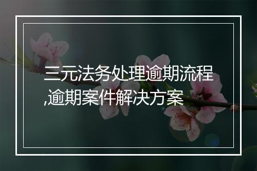三元法务处理逾期流程,逾期案件解决方案