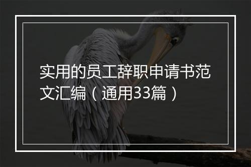 实用的员工辞职申请书范文汇编（通用33篇）
