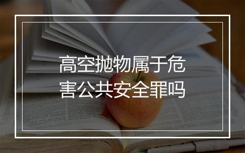 高空抛物属于危害公共安全罪吗