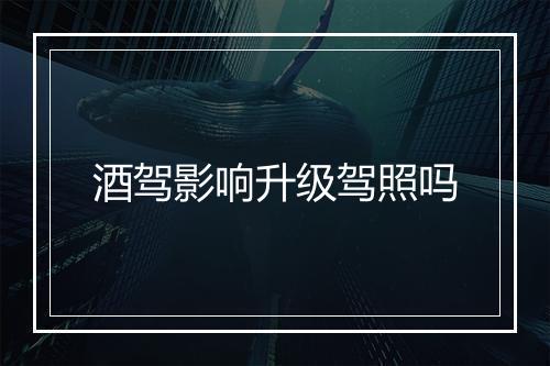 酒驾影响升级驾照吗