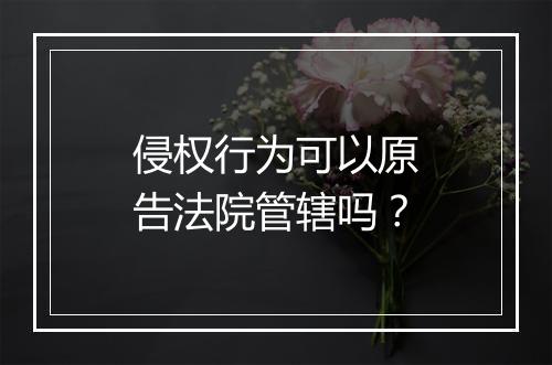 侵权行为可以原告法院管辖吗？