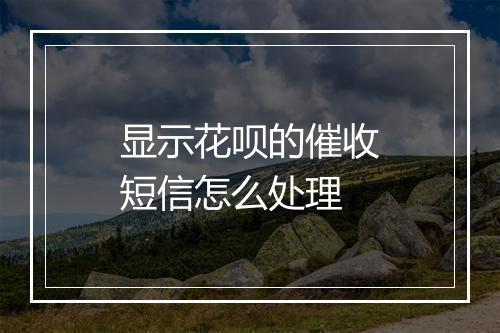 显示花呗的催收短信怎么处理