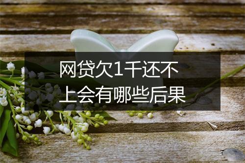 网贷欠1千还不上会有哪些后果