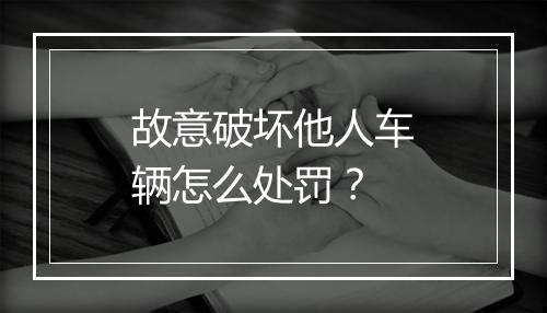 故意破坏他人车辆怎么处罚？