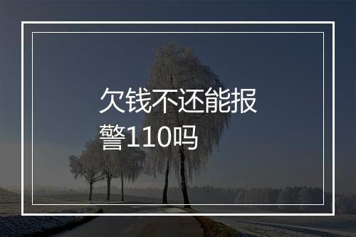 欠钱不还能报警110吗