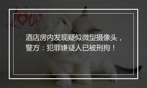 酒店房内发现疑似微型摄像头，警方：犯罪嫌疑人已被刑拘！