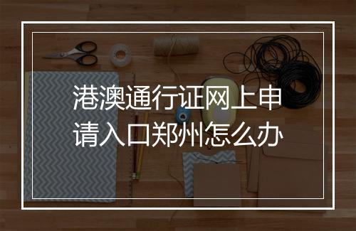 港澳通行证网上申请入口郑州怎么办
