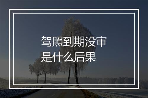 驾照到期没审是什么后果