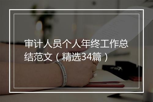 审计人员个人年终工作总结范文（精选34篇）