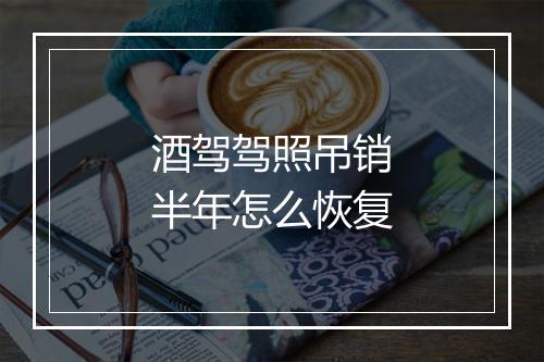 酒驾驾照吊销半年怎么恢复