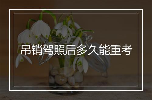 吊销驾照后多久能重考