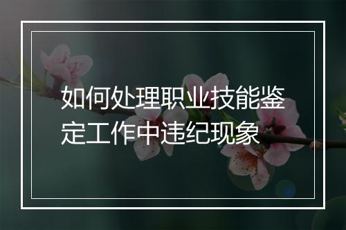 如何处理职业技能鉴定工作中违纪现象