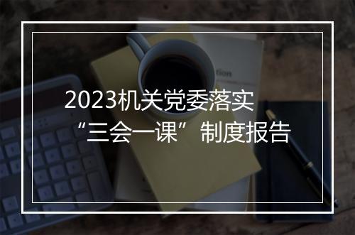 2023机关党委落实“三会一课”制度报告