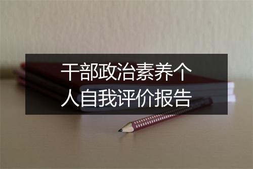 干部政治素养个人自我评价报告