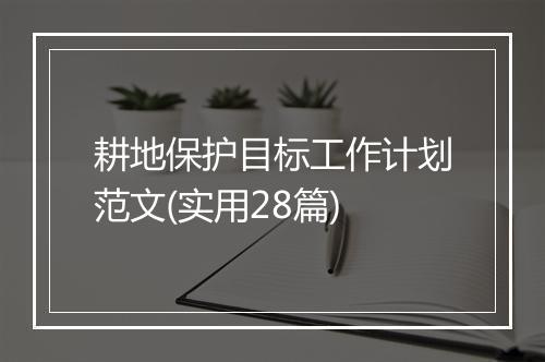 耕地保护目标工作计划范文(实用28篇)