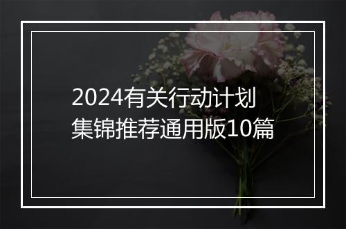 2024有关行动计划集锦推荐通用版10篇