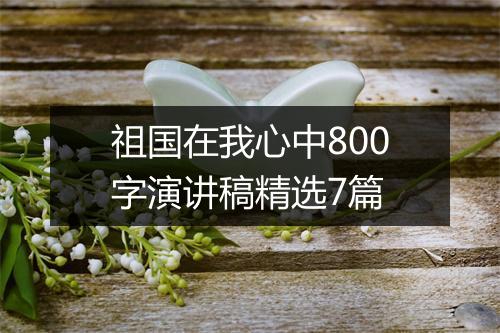 祖国在我心中800字演讲稿精选7篇