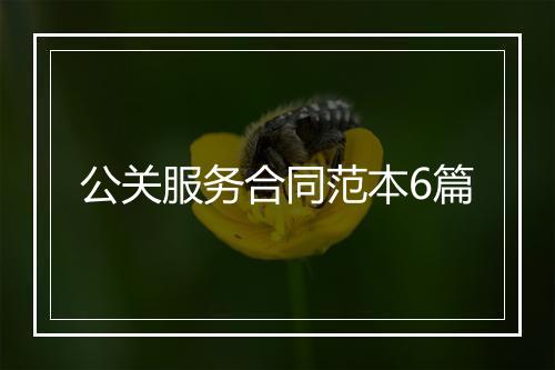 公关服务合同范本6篇
