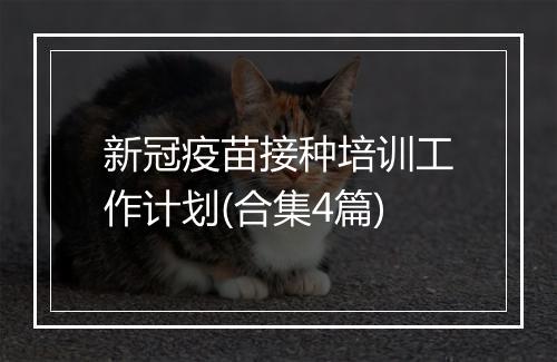 新冠疫苗接种培训工作计划(合集4篇)