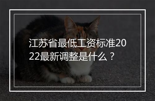 江苏省最低工资标准2022最新调整是什么？