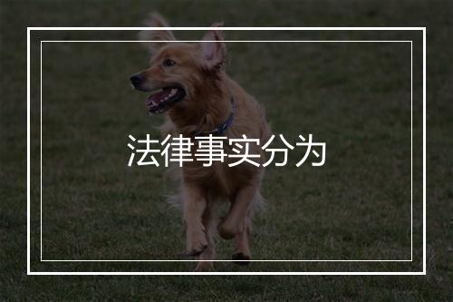 法律事实分为