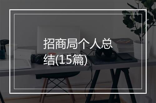 招商局个人总结(15篇)