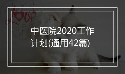 中医院2020工作计划(通用42篇)