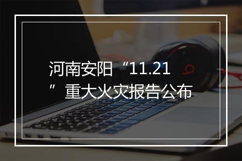 河南安阳“11.21”重大火灾报告公布