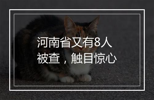 河南省又有8人被查，触目惊心