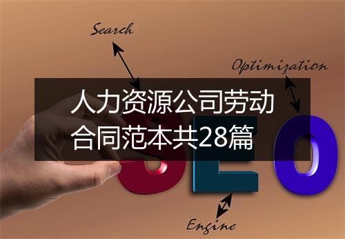 人力资源公司劳动合同范本共28篇