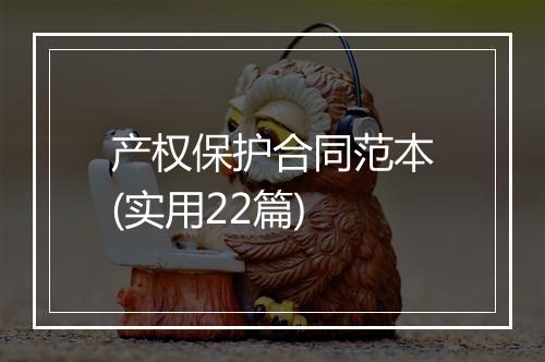 产权保护合同范本(实用22篇)