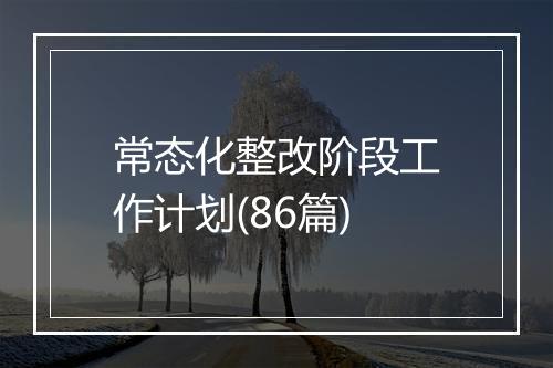 常态化整改阶段工作计划(86篇)