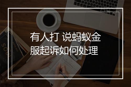 有人打 说蚂蚁金服起诉如何处理